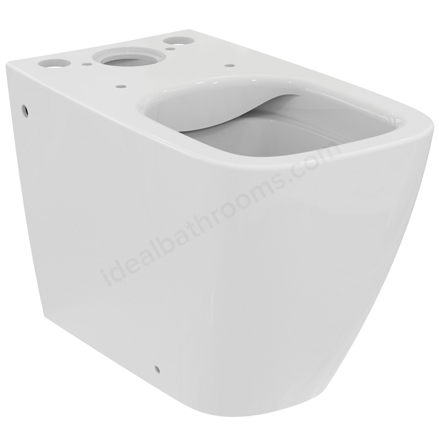 Ideal Standard i.life S Compact Close Coupled Back-to-Wall WC Bowl with Horizontal Outlet and Rimless Technology; White