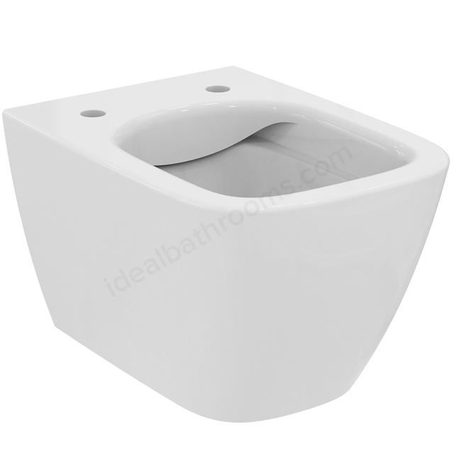 Ideal Standard i.life S Compact Wall Mounted WC Bowl with Horizontal Outlet and Rimless Technology; White
