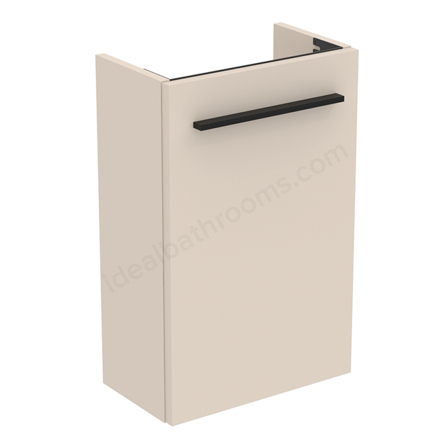 Ideal Standard i.life S 41cm floor standing guest washbasin unit with 1 door; Matt Sandy Beige