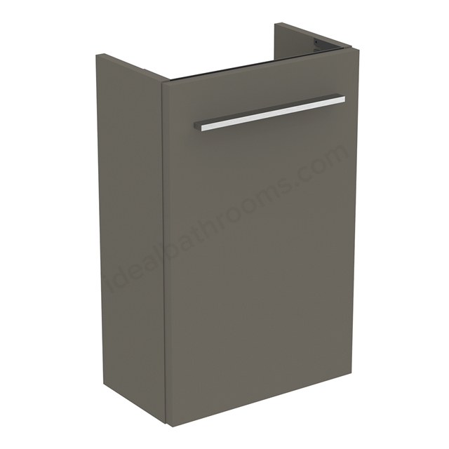 Ideal Standard i.life S 41cm floor standing guest washbasin unit with 1 door; Matt Quartz Grey