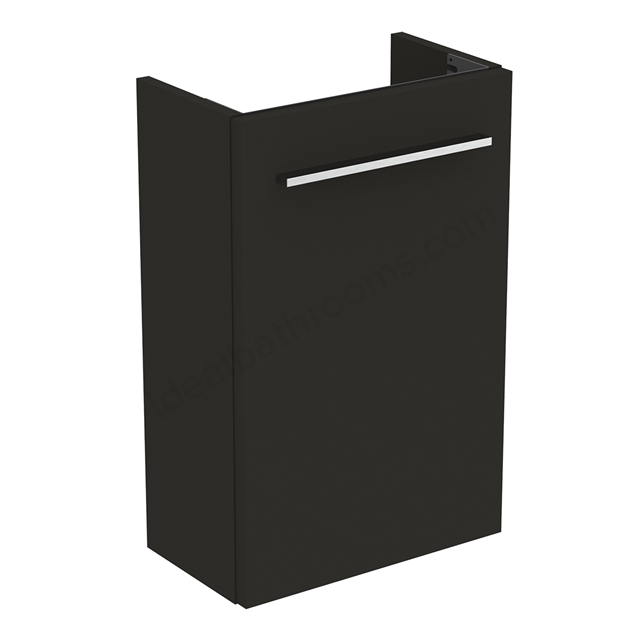 Ideal Standard i.life S 41cm floor standing guest washbasin unit with 1 door; Matt Carbon Grey