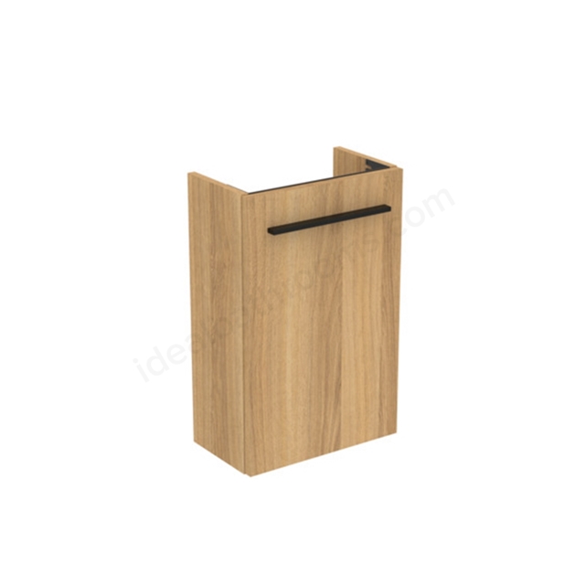 Ideal Standard i.life S 41cm floor standing guest washbasin unit with 1 door; Natural Oak
