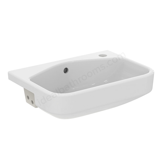 Ideal Standard i.Life S 500mm 1 Tap Hole Semi-Recessed Basin - White