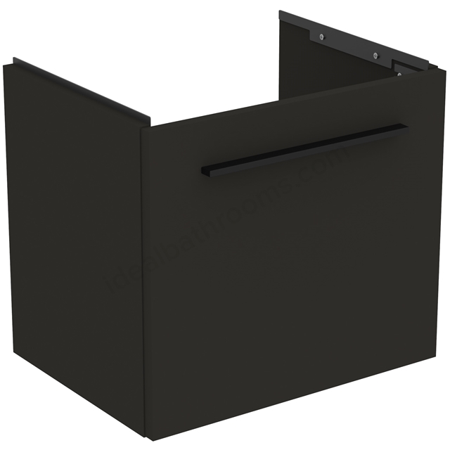 Ideal Standard i.life S 500mm Compact Wall Hung Vanity Unit; 1 Drawer - Carbon Grey Matt