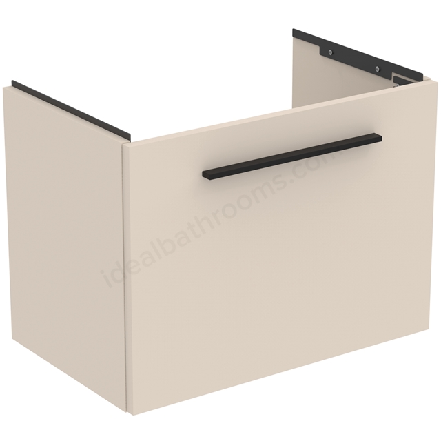 Ideal Standard i.life 600mm Compact Wall Hung Vanity Unit; 1 Drawer - Sand Beige Matt
