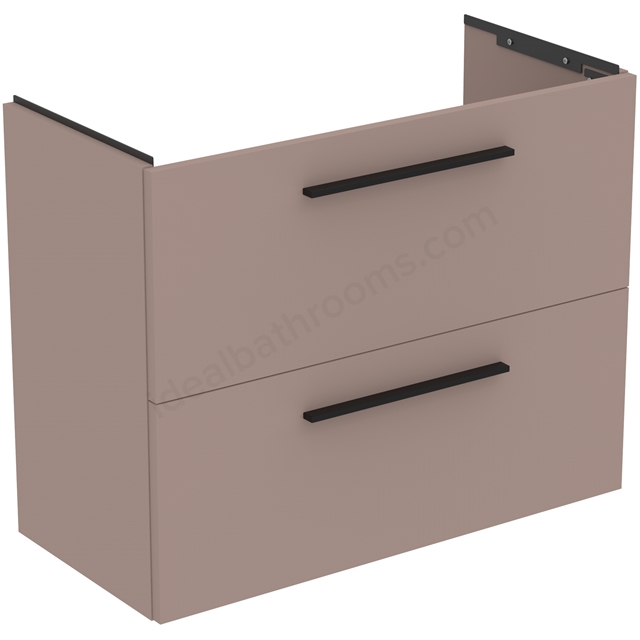 Ideal Standard i.life 800mm Compact Wall Hung Vanity Unit; 2 Drawers - Greige Matt