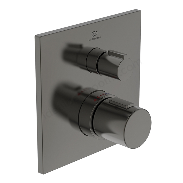 Atelier Ceratherm C100 Built-In Shower Valve; Square Thermostatic; 1 Outlet - Magnetic Grey