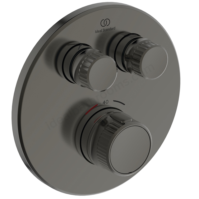 Atelier Ceratherm Navigo Built-In shower mixer; Round Thermostatic; 2 Outlet - Magnetic Grey
