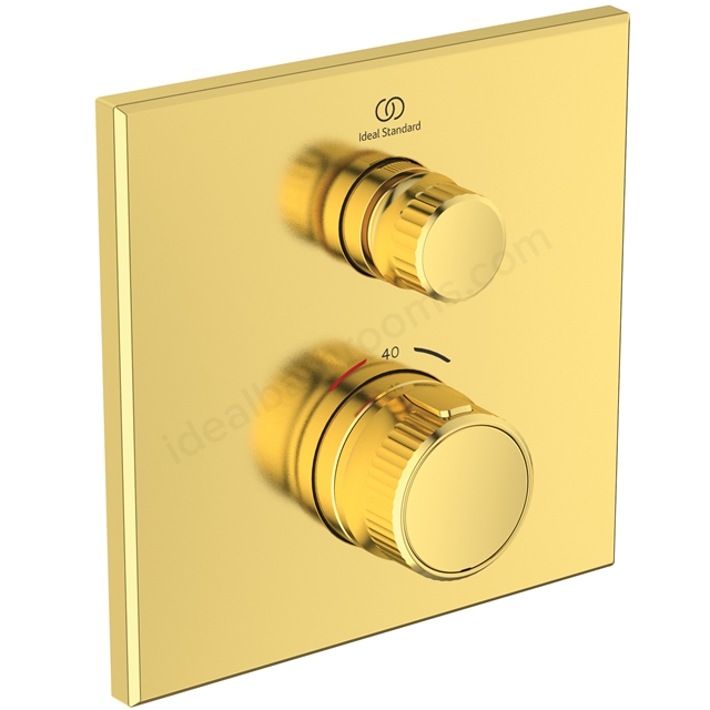 Atelier Ceratherm Navigo Built-In shower mixer;Square Thermostatic; 1 Outlet - Brushed Gold