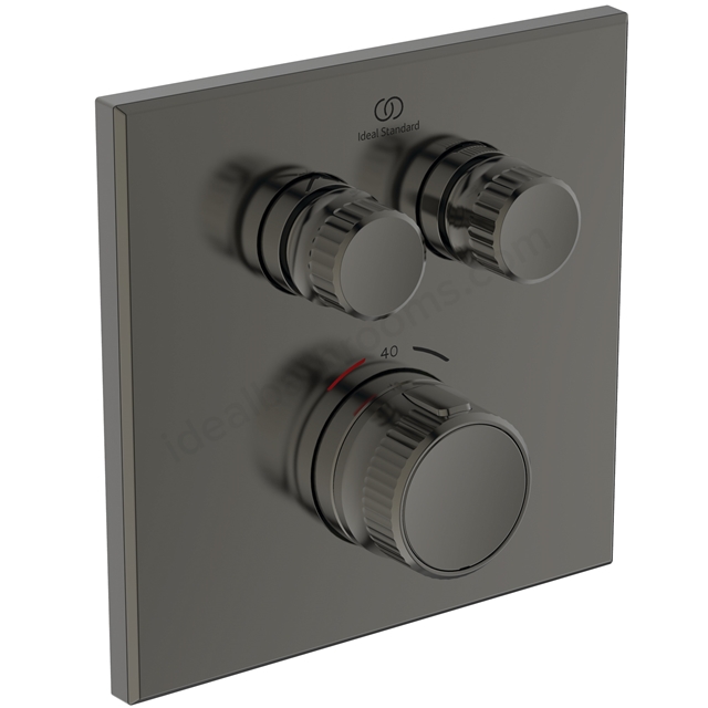 Atelier Ceratherm Navigo Built-In shower mixer;Square Thermostatic; 2 Outlet - Magnetic Grey