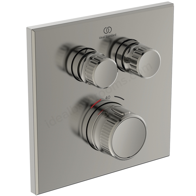 Atelier Ceratherm Navigo Built-In shower mixer;Square Thermostatic; 2 Outlet - Silver Storm