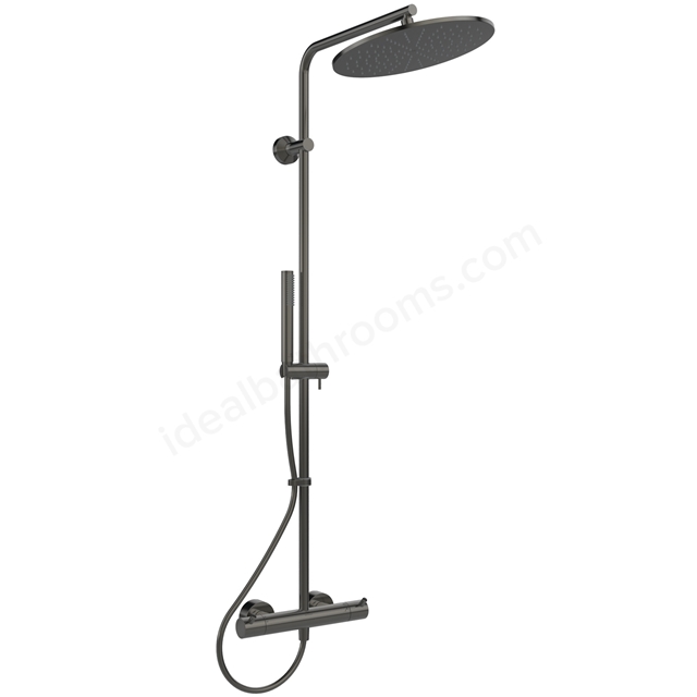 Atelier Ceratherm T125 Exposed Shower System w/ 300mm Round Shower; Stick Handspray - Magnetic Grey