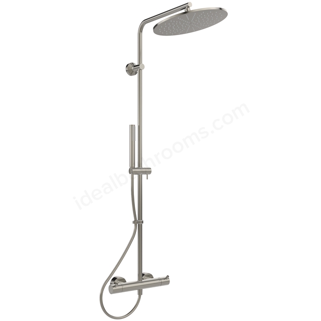 Atelier Ceratherm T125 Exposed Shower System w/ 300mm Round Shower; Stick Handspray - Silver Storm