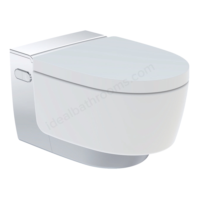 Geberit AquaClean Mera Comfort Rimless Shower Toilet; Wall-Hung - Gloss Chrome