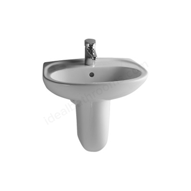 Vitra Milton 450mm 2 Tap Hole Pedestal Basin - White