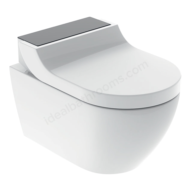 Geberit AquaClean Tuma Comfort Rimless Shower Toilet; Wall-Hung WC - Black Glass