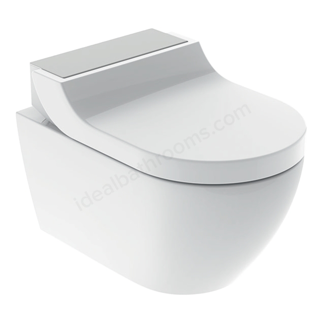 Geberit AquaClean Tuma Comfort Rimless Shower Toilet; Wall-Hung WC - Stainless Steel
