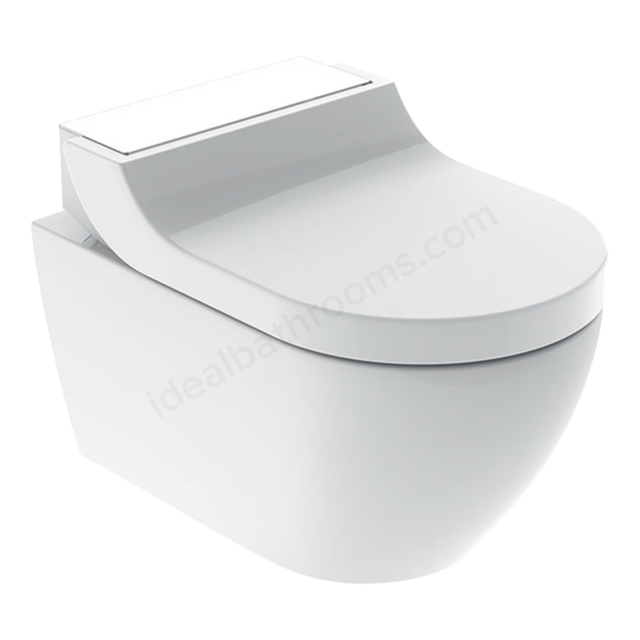 Geberit AquaClean Tuma Comfort Rimless Shower Toilet; Wall-Hung WC - White Glass