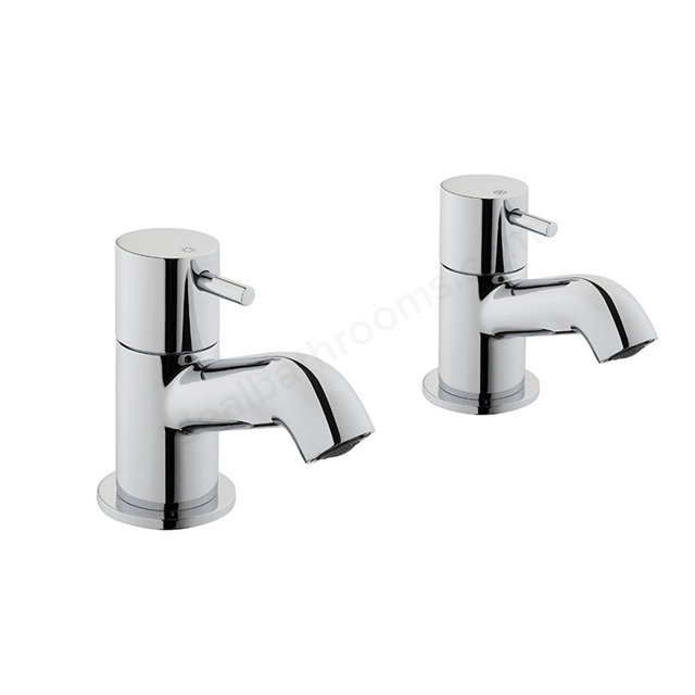 Vitra Minimax Bath Pillar Taps - Chrome