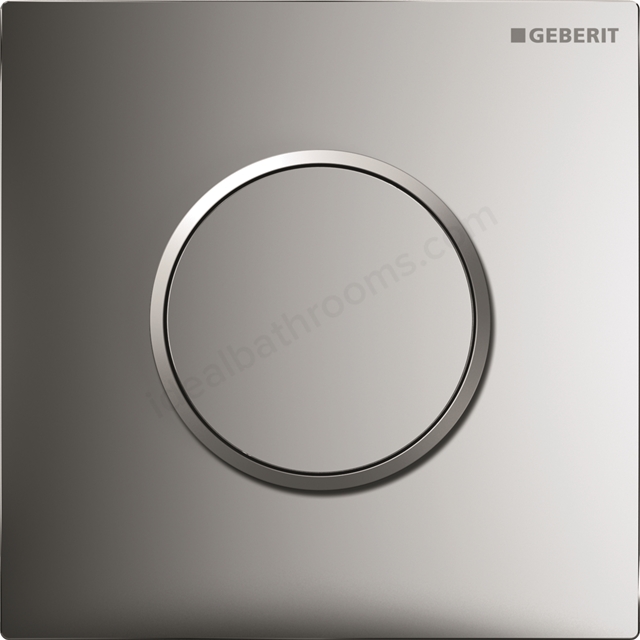 Geberit Urinal flush control with pneumatic flush , flush plate type 10: gloss chrome / matt chrome / gloss chrome