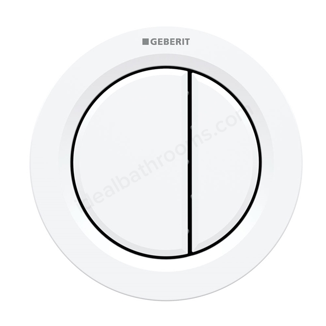 Geberit TYPE01 Dual Flush Button; for Concealed Cisterns 120mm & 150mm; for Solid & Dry Walls; Alpine White