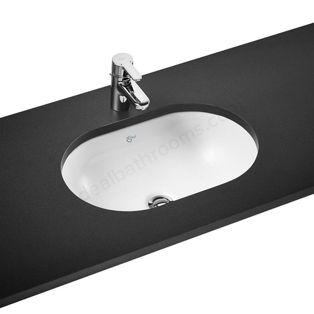 Ideal Standard Concept 560mm Under Countertop Basin; 0 Tap Holes - White