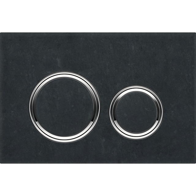 Geberit Sigma50 Round Dual Flush Plate - Mustang Slate & Chrome