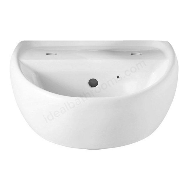 Twyford Sola 400mmW Basin, 2 Tap Holes & Chainstay