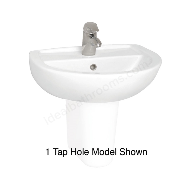 Vitra Layton 550mm Washbasin 2 Tap Holes