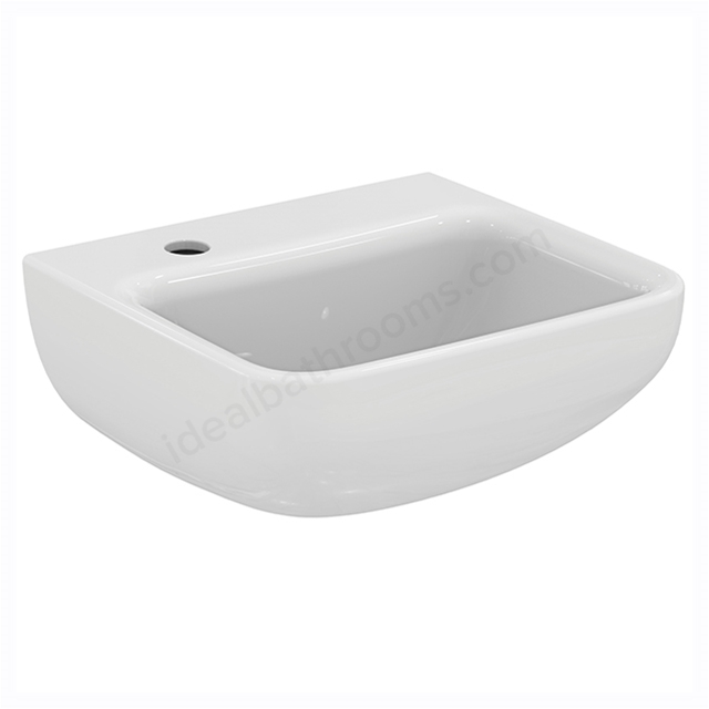 Armitage Shanks Contour 21+ 400mm Back Outlet Basin With 1 Left-Hand Taphole And Anti-Microbial Glaze
