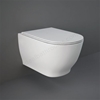 RAK Ceramics Moon Rimless Wall Hung WC Pan With Hidden Fixations  - White