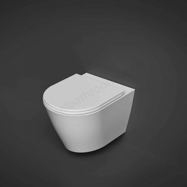 RAK Ceramics Resort Wall Hung Rimless WC Pan - White- With Hidden Fixation