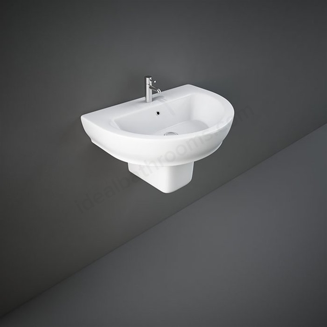 RAK Ceramics Moon 650mm Wall Hung Basin 1 Tap Hole