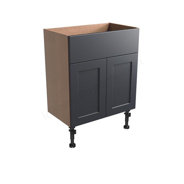 Tavistock Legacy Standard 600mm Basin Unit w/ Fascia/Door Pack & Carcass - Matt Dark Grey