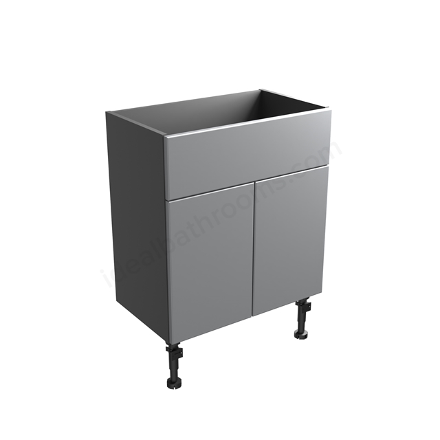 Tavistock Calm Standard 600mm Basin Unit With Fascia/Door Pack & Carcass - Gloss Light Grey