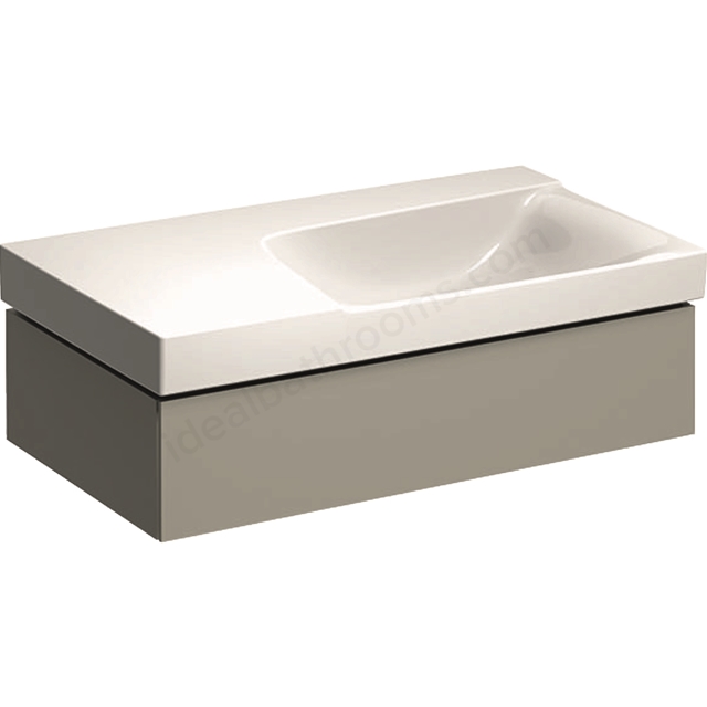 Geberit Xeno2 900mm washbasin unit 1 drawer for basin with LH shelf grey