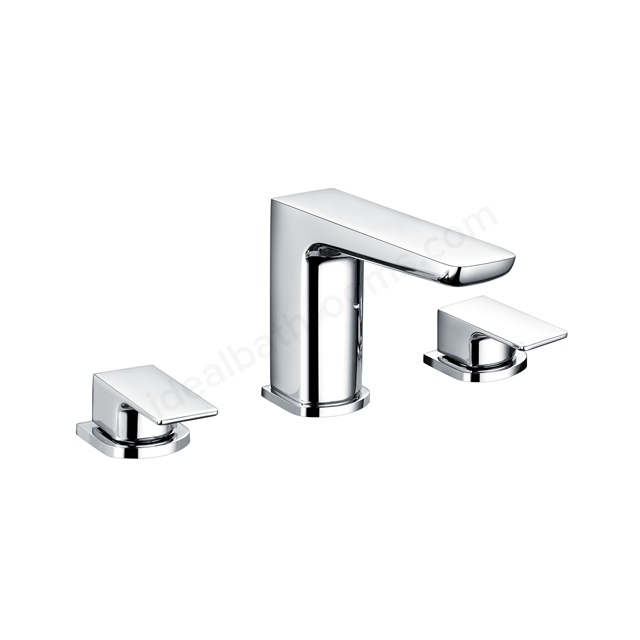 RAK Ceramics Moon 3 Tap Hole Deck Mounted Bath Filler - Chrome
