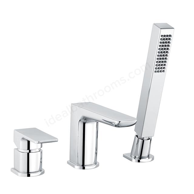 RAK Ceramics Moon 3 Tap Hole Deck Mounted Bath Shower Mixer - Chrome
