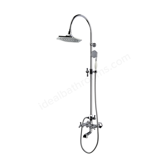 RAK Ceramics Washington Exposed Thermostatic Shower Column Valve with Bath Spout and Shower Kit