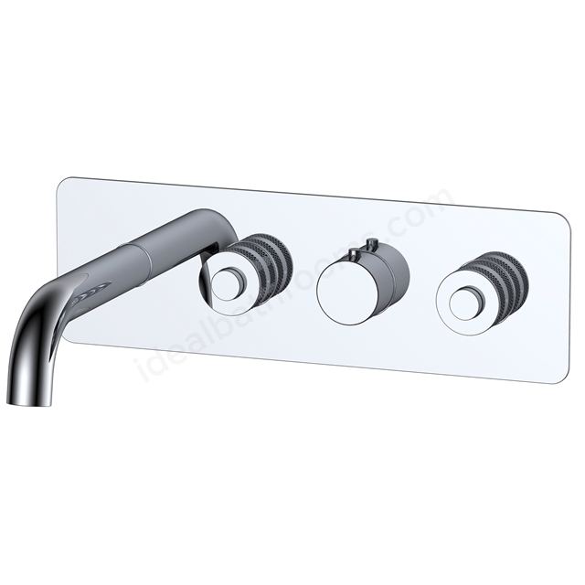 RAK Ceramics Prima Tech Dual Outlet Concealed Thermostatic Bath and Shower with Back Plate (Horizontal)
