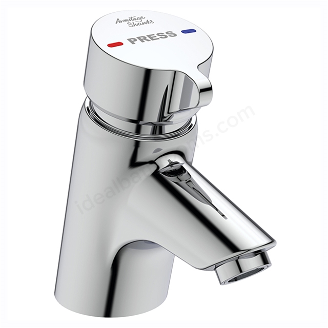 Armitage Shanks Avon 21 Self-Closing Basin Mixer With Self-Closing Push Button, Variable Temperature With Copper Tube Inlets
