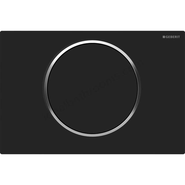 Geberit Sigma10 stop-and-go Flush Plate - Matt Black & Chrome