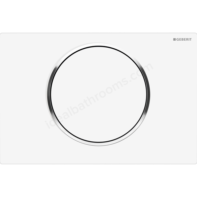 Geberit Sigma10 stop-and-go Flush Plate - Matt White & Chrome