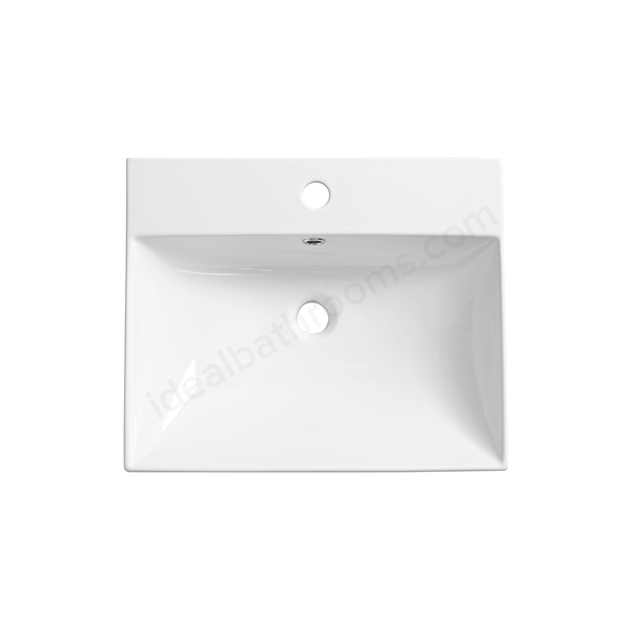 Tavistock Cadence 514mm Semi Recessed Basin; 1 Tap Hole - White