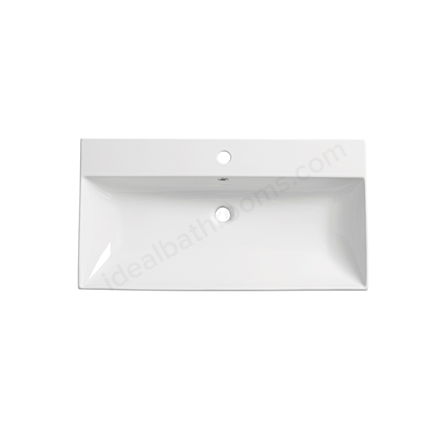 Tavistock Cadence 813mm Semi Recessed Basin; 1 Tap Hole - White