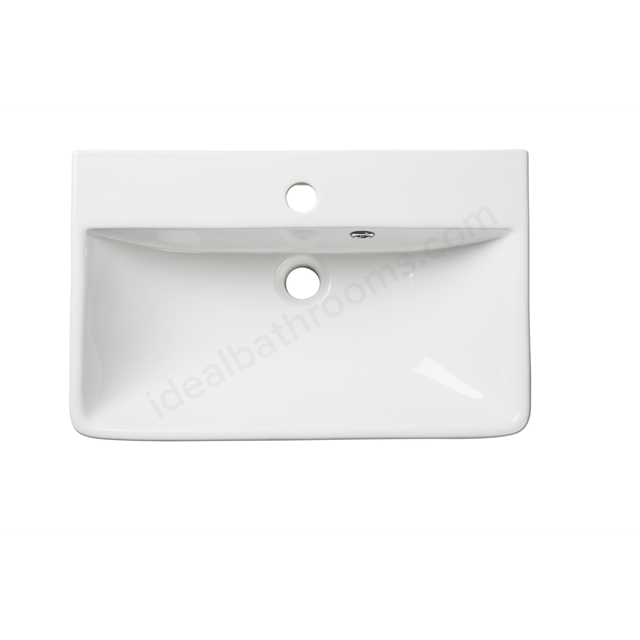 Tavistock Aerial 560mm Semi Recessed Basin; 1 Tap Hole - White