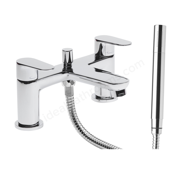 Tavistock Zero 2 Tap Hole Deck Mounted Bath Shower Mixer with Handset - Chrome
