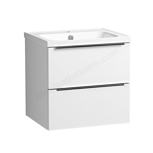 Tavistock Cadence 500mm Wall Hung Vanity Unit; 2 Drawers - Gloss White