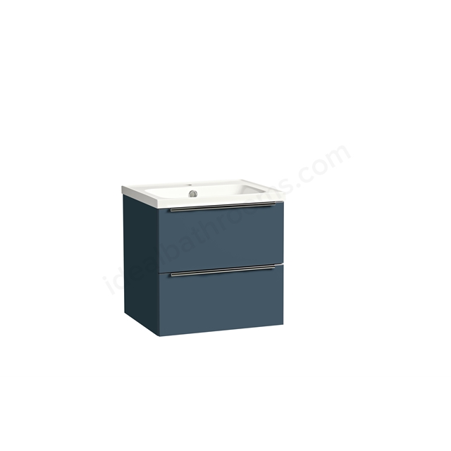 Tavistock Cadence 500mm Wall Hung Vanity Unit; 2 Drawers - Oxford Blue