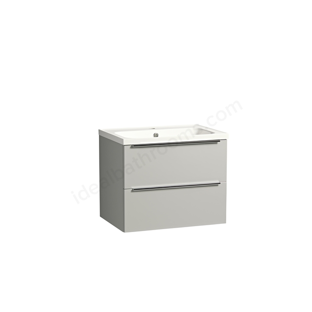 Tavistock Cadence 600mm Wall Hung Vanity Unit; 2 Drawers - Gloss Light Grey 